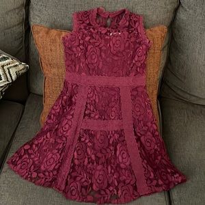 Girls Maroon/Burgundy dress size 10